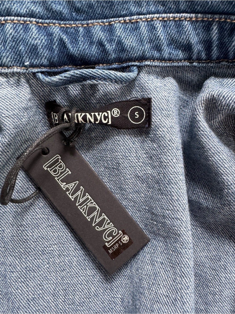Blank NYC Denim Button-Front Mini Dress | Size SMALL NWT - Picture 6 of 9